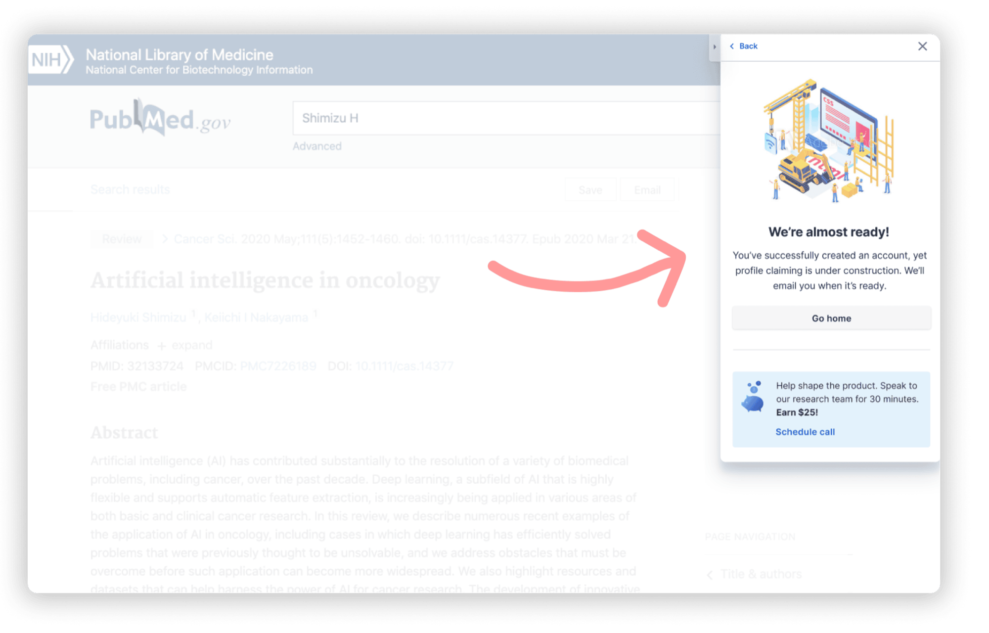 Fake Door landing page test